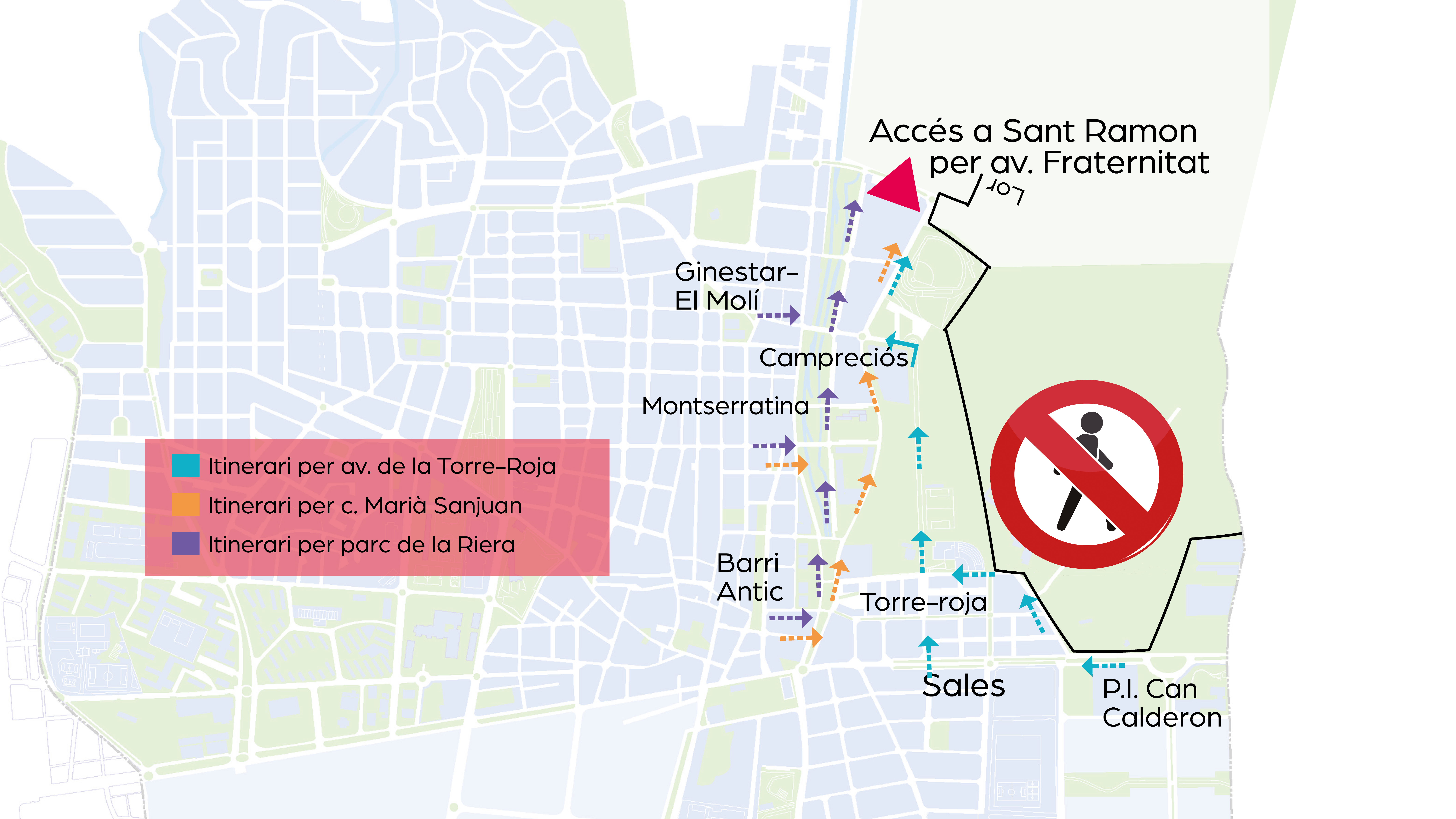 mapa accés a Sant Ramon