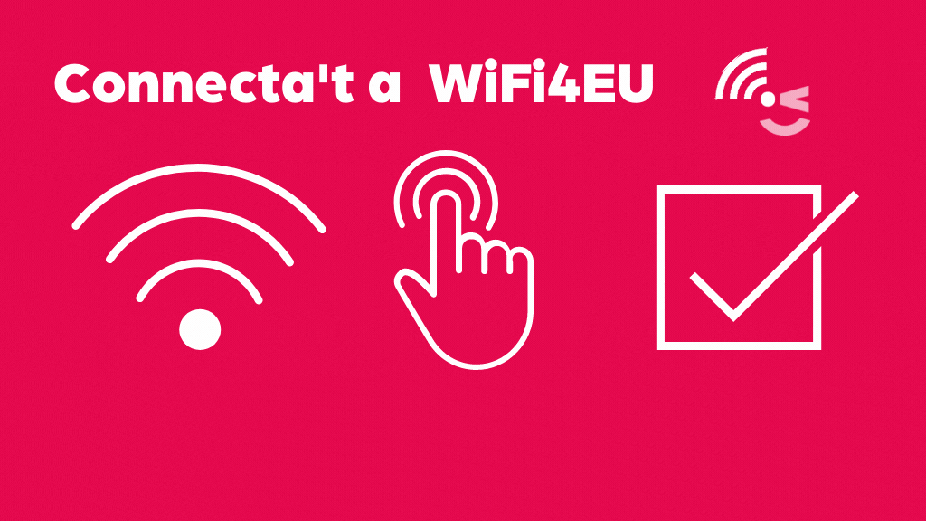 Connecta't a wifi4eu: encén el wifi, escull la xarxa wifi4eu i accepta els termes