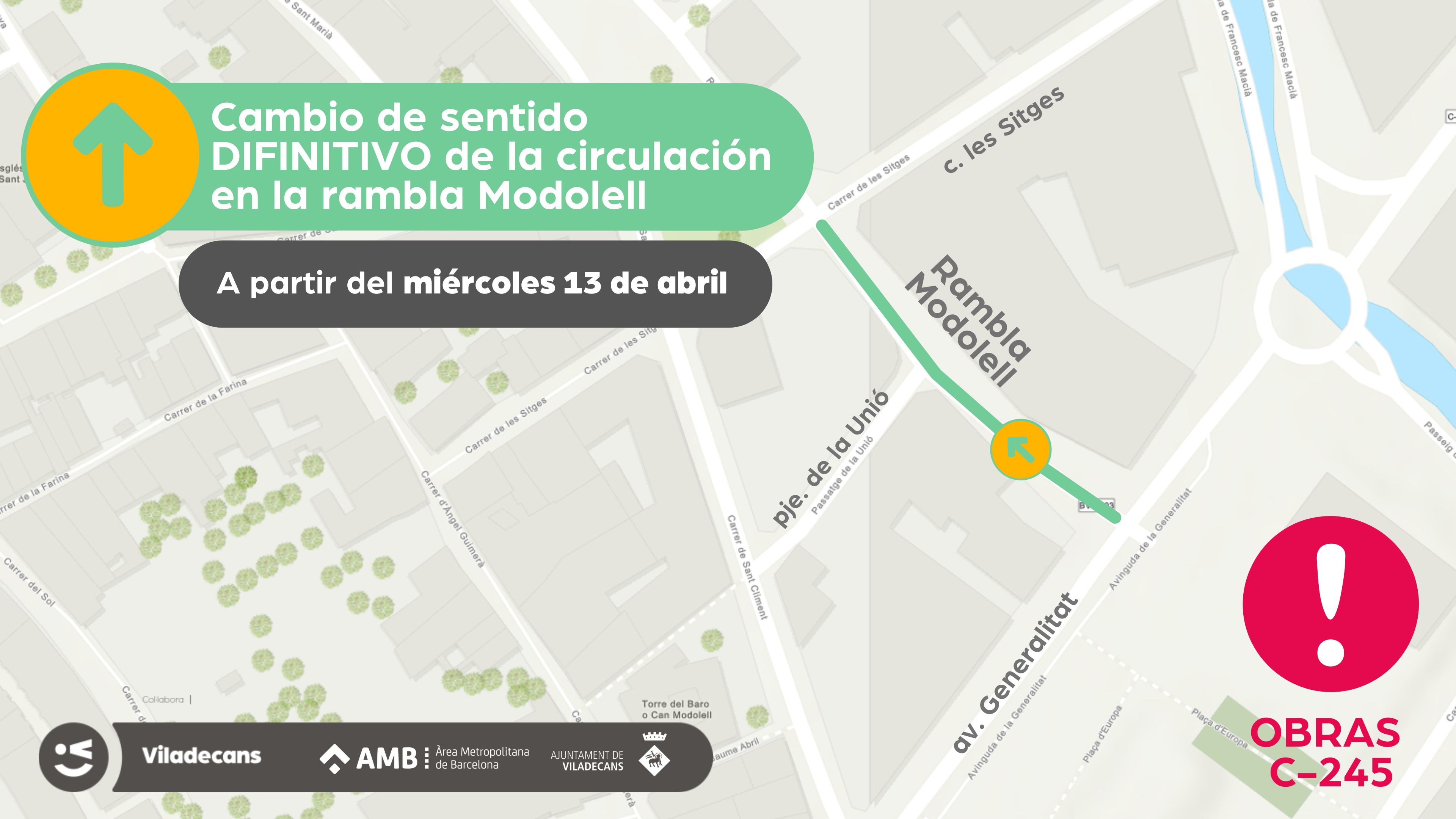recuperación de la circulación a la rambla Modolell