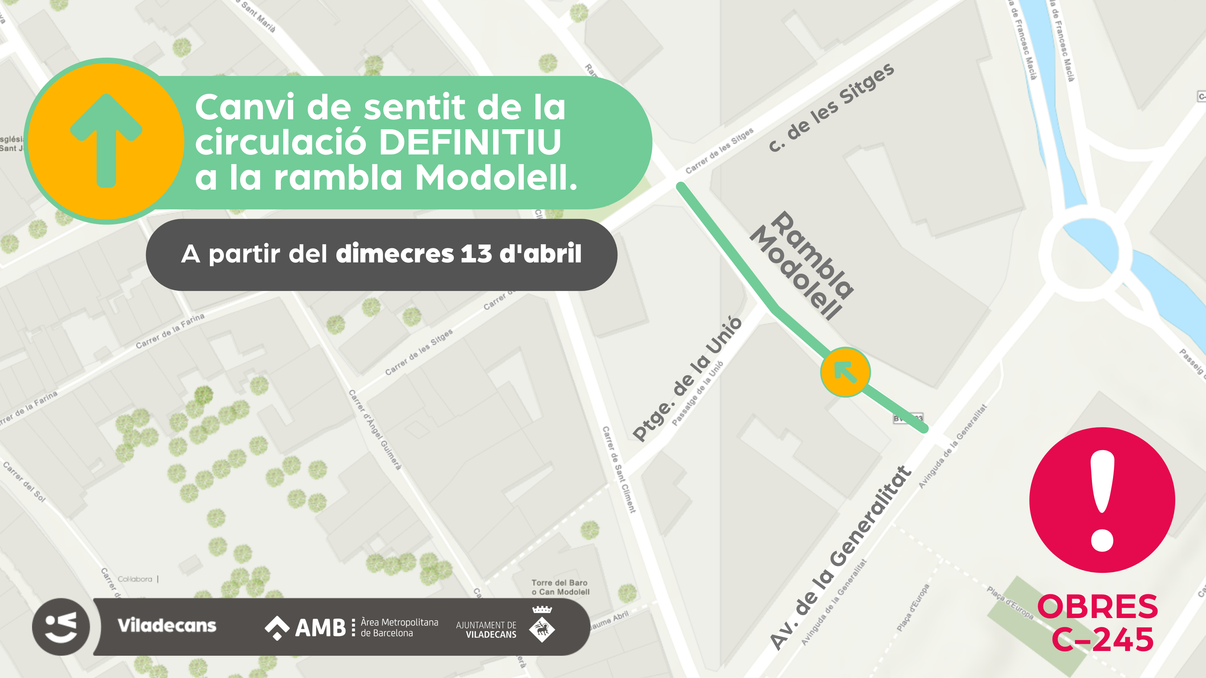 recuperació de la circulació a la rambla Modolell