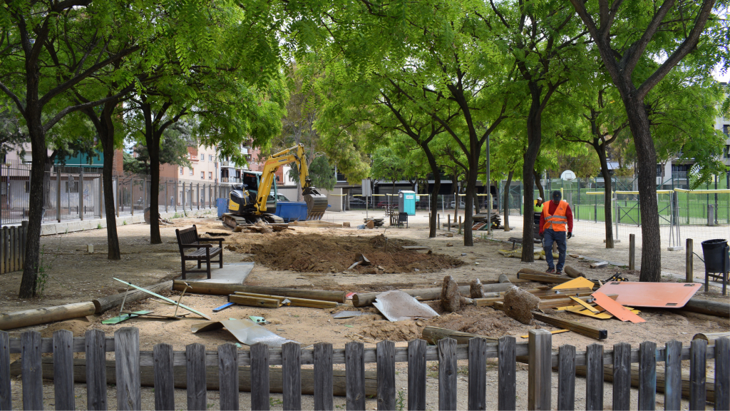 obras en el parque de Can Xic obras en el parque de Can Xic