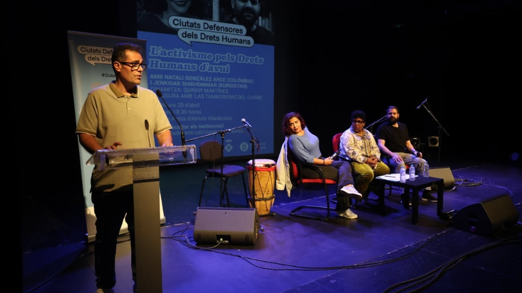 Ramon Espejo a l'acte de ciutats defensores dels drets humans Ramon Espejo a l'acte de ciutats defensores dels drets humans