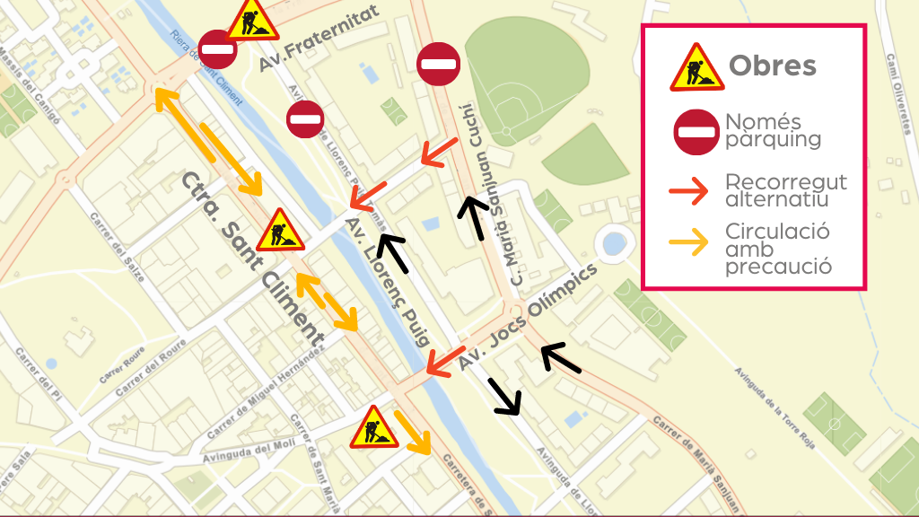 mapa afectacions carretera de sant climent