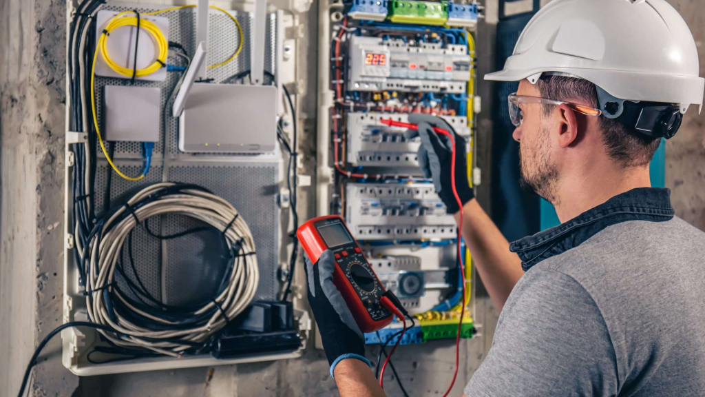 profesional treballant instal·lacions eléctriques