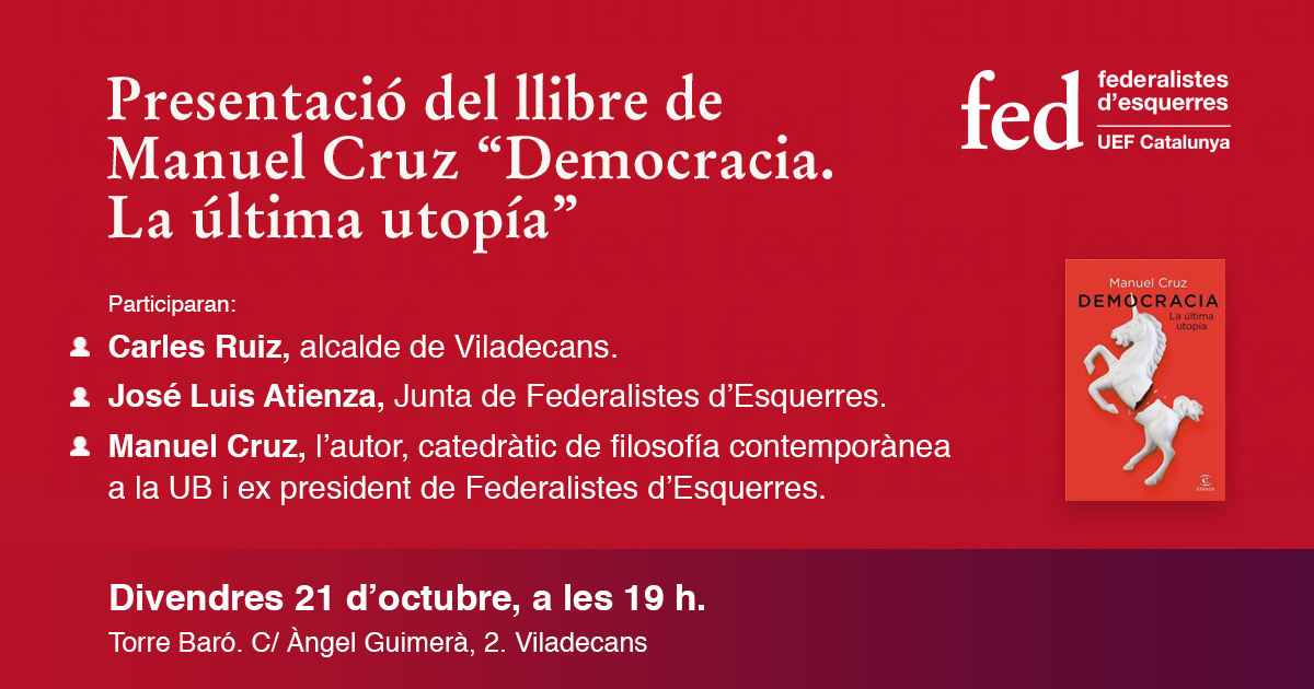 Democracia. La última utopía Llibre Manuel Cruz