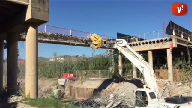 Obres del pont de la carretera de la Vila