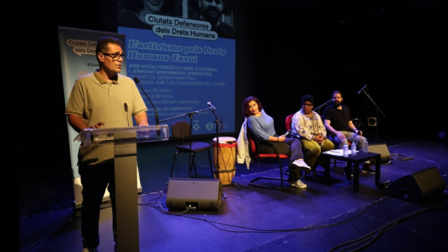 Ramon Espejo a l'acte de ciutats defensores dels drets humans