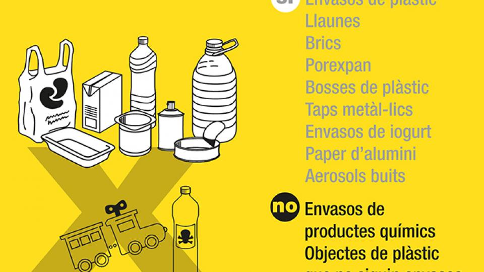 contenedor residus groc brics plastics llaunes taps de ferro 